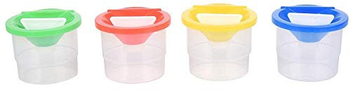 4 Pots de Peinture et de Pots à Eau en Plastique translucide Uteruik avec couvercles et Bouchons (H- # 22)