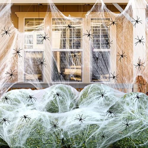 JOYIN Toile d'araignée Artificielle Super Extensible pour décoration d'intérieur et d'extérieur 1 000 m²