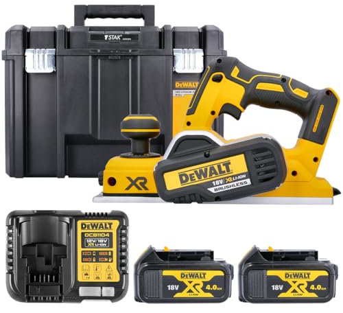DeWalt DCP580N 18V Brushless Planer with 2 x 4.0Ah Batteries & Charger in TSTAK DWST171195 Case
