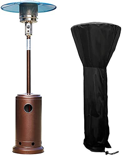 LSDRALOBBEB Chauffage de Terrasse Radiateur Infrarouge Radiateurs extérieurs pour Patio au Propane avec Roues et Couverture étanche - Propane 48 000 BTU, Commercial et résidentiel 911