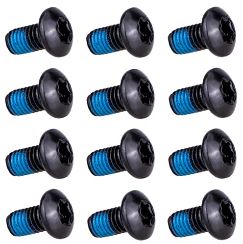 T TAKONE Fahrrad Bremsscheiben Schrauben, 12 Stück M5 x 10 mm Eloxierte Fahrrad-Scheibenbremsschrauben, T25-Fahrradrotorschraube für MTB, Rennrad, Mountainbike (Schwarz)