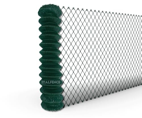 Italfence - Rete metallica plastificata romboidale a maglia sciolta per recinzione, 25m (Tutte le altezze) [Ø2,40mm, 100cm]