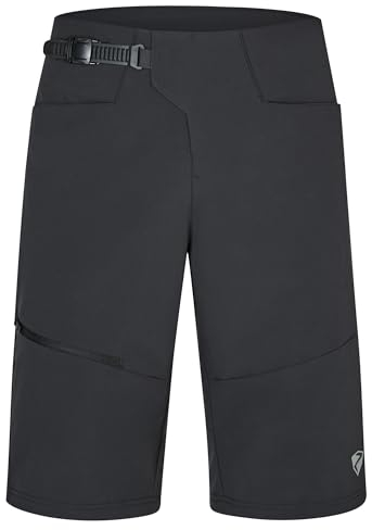 Ziener Herren NUWE Fahrrad-Shorts mit Innenhose - Mountainbike/Outdoor/Freizeit - atmungsaktiv,schnelltrocknend,gepolstert, Black, 58