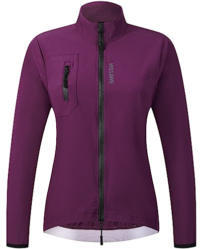 WOSAWE Veste de Cyclisme pour Femme Légère Respirant Coupe-Vent Manteau de Course à Pied (Violet, M)