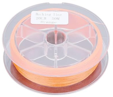 20lb/9,07kg 50m/164.04ft Ligne de Préparation non Cirée pour Pêche à Mouche, Ligne de Pêche Tressée Lisse à 8 Brins Fil de Tension Solide pour Pêche, La Suspension et L'artisanat (Orange)