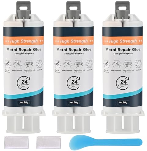 Cieex 240g Soudure a Froid Metal Colle Metal Bi-Composant Pour Divers Métaux PVC Plomberiede Réparation Collages (Seringue)