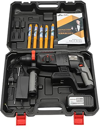 ACROSSPART Akku Bohrhammer SDS Plus 21V Akku Kombihammer, Professional 1200W Bohrmaschine mit 5 Bohrer 6/8/10/12/14 x 150MM&Tragetasche, Bohrhammer zum Schrauben, Bohren und Hämmern, 980 U/Min
