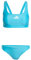 adidas Damen 3 Stripes V-Back Bikini, Lucid Cyan/White, 44