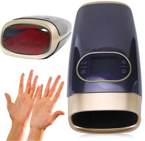 Elektrisk handmassageapparat, luftkompression Palmmassagerare Uppvärmd fysioterapi Akupunkt Finger Handmassage Avslappnad Smärtlindring,2 massagelägen + 3 intensitetsnivåer,Purple