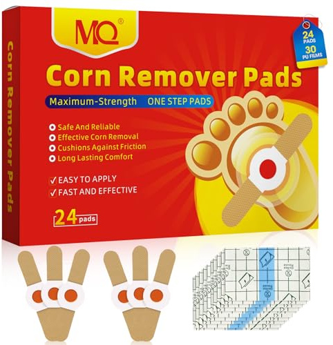 Corn Remover Pads, 24 Pcs Corn Plasters for Feet, Wart Remover, Foot Corn Remover Patch, Corn Removal Pads Ideal for Relief Corn Pain and Foot Care, Corn Cushions for Feet, Hand, Toe