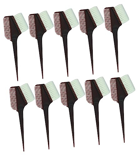 GALPADA Kit 10 Pezzi Pettini Tinta Chioma in Plastica Neri, Facili da Tenere e Comodi da Usare per Salone Professionale e Fai da Te