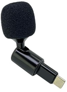 SEYUGOPTI Mini USB C Condenser Microphone 90 Degree, Plug Play Mic with Type-C, Omnidirectional Condenser Live Streaming, Gaming, Recording, Podcast, Online Meetings and for iPhone 17 16 15, Black