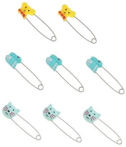 YARNOW Imperdibles Material Abs Resistente al Agua 10 Piezas Seguro y Fácil de Sujetar Color Aleatorio para Ñiño Hebilla de Dibujos Animados para Ropa y Pañales