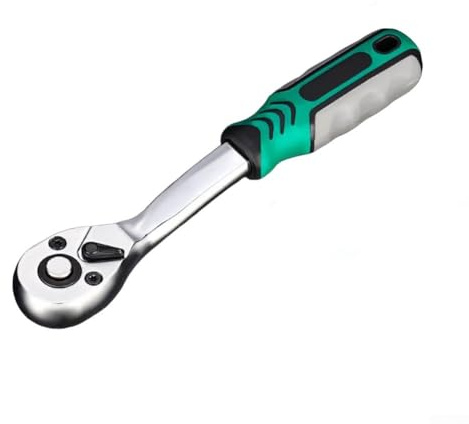 babominimer Llave de trinquete de 72 dientes con mecanismo de enchufe de liberación rápida, rotación reversible de 5° para unidad de 1/4 pulgadas, 3/8 pulgadas, 1/2 pulgadas, diseño ergonómico con