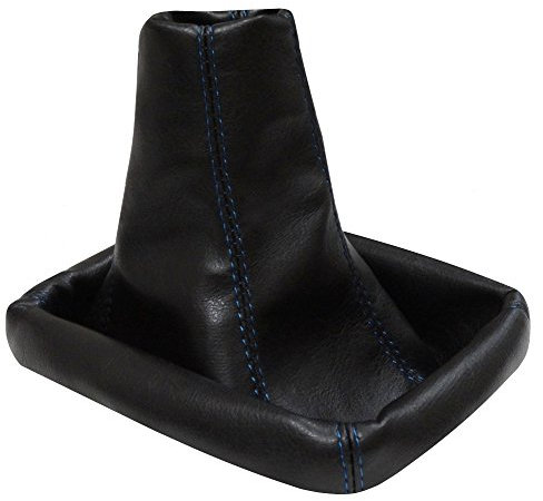 AERZETIX - Soufflet de levier vitesse en simili cuir coutures bleues