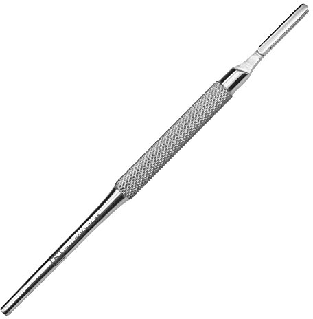 May - Skalpellhalter Figur Nr 4 - Skalpellgriff - Klingenhalter mit rundem Griff für Einmal-Sklapellklingen - Edelstahl