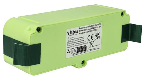 vhbw Batería Compatible con iRobot Roomba 621, 614, 605, 611, 618, 583, 610, 590, 612, 616, 620, 625, 615 aspiradora (3000 mAh, 14,4 V, Li-Ion)