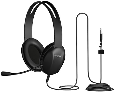 Cyber Acoustics Stereo PC Headset (AC-4000), 3.5mm Connection, Noise Canceling Microphone for PC, Mac and, Tablets, Perfect for Classroom or Home