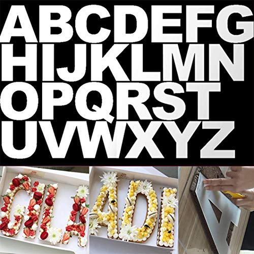 Rolin Roly 26 PCS 10 Inch Alphabet Zahlen kuchen Schablonen zahlen DIY A-Z Backen Formen Set Backzubehör Tortendeko für Obst Kuchen Hochzeit Party Dekoration
