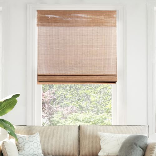 CHICOLOGY Bamboo Roman Shades - Smart Choice Eco-Friendly Light Filtering Blinds for Windows, Premium Quality, Ideal for Home, Acorn, 35W X 64H