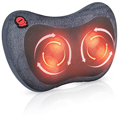Comfier Shiatsu Nackenmassagegerät, Massagekissen mit Wärme für Nacken, Schulter, Rückenmassagegerät mit 3D-Rotierenden, Geschenke für Männer/Frauen/Mama/Papa