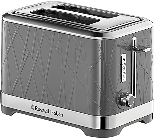Russell Hobbs 28092 Structure Toaster, 2 Slice - Contemporary Design Featuring Lift and Look with Frozen, Cancel and Reheat Settings, Grey