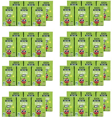 Agidra Lot 8x Pur Jus de Pomme BIO - 200ml x 6 Briquettes - Boîte - 1200 Milliliters - 8 Unités - 6 Pièces