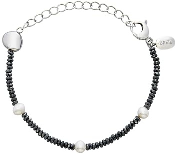 Breil Collezione B ROCKS, Bracciale Donna in Acciaio, Perle Naturali, Gioiello idee regalo donna