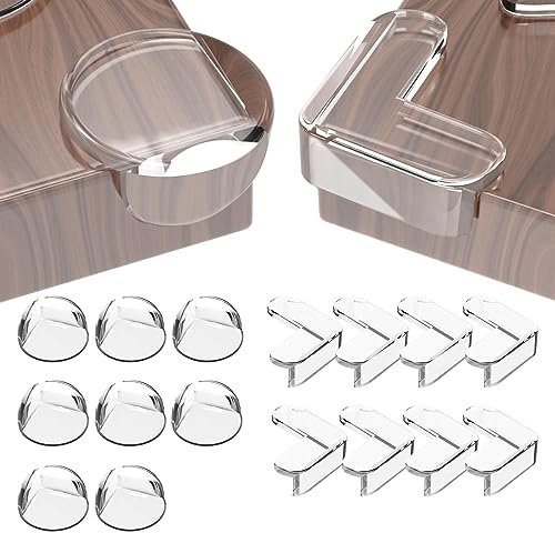 Peakally Corner Protectors for Baby 16 Pack, Thick Table Furniture Edge Protectors with Strong Adhesion, Table Corner Guard & Edge Safety Bumpers Clear