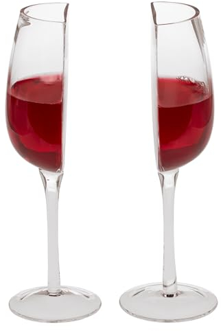 TIENDA EURASIA - Copas de Vino de Media Copa | Diseño Original de Media Copa de Vino Tinto de Cristal | Capacidad 200 ml | Medida 21 x 8 cm | Ideal para Regalar | 1 Unidad