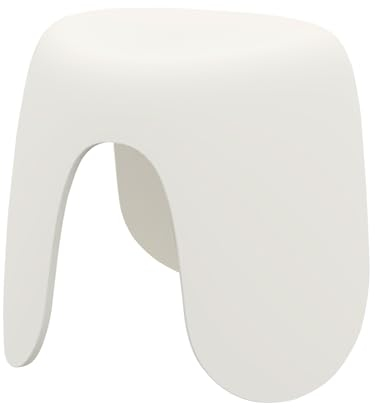 SHIMOYAMA Kinderhocker, 25cm hoher Fußhocker für Kinder und Erwachsene, Kunststoffhocker, kleine Sitzfläche, hält bis zu 100 KG für den täglichen Gebrauch zu Hause, cremeweiß