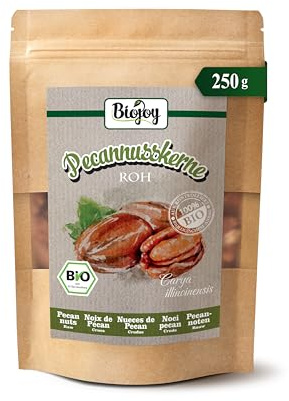 Biojoy Ekologiska pekannötter halva kärnor, naturliga, 250 g | Pekankärnor, råa, orostade, osaltade, från Mexiko