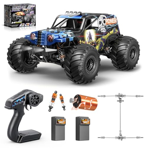 Womaqu Macchina Telecomandata Professionale Brushless 1:14 per Adulti, RC Car 4WD Elettrica 68 km/h con Ammortizzatori a Olio, 2 Batterie 1500mAh, Macchina Radiocomandata Compatibile con 3S