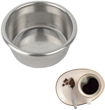 Stainless Steel Coffee Filter 54mm Coffee Portafilter Basket Reusable Replacement Portafilter Basket Espresso Machines Accessories for High Pressure Coffee Machine (Double Cup)