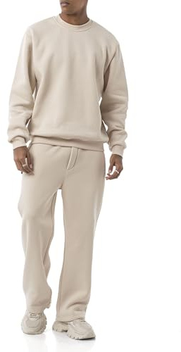 Redbridge Tuta da jogging in due pezzi, comoda tuta da jogging con felpa e pantaloni, tuta loungewear per il tempo libero e la vita quotidiana, beige., L