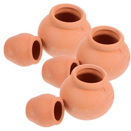 iplusmile 6 Piezas Macetas Barro Pequeñas Macetas Mini Terracota para Suculentas Vasijas Permeables para Plantas Pequeñas para Cultivo de Plántulas y Decoración Interior y Jardín