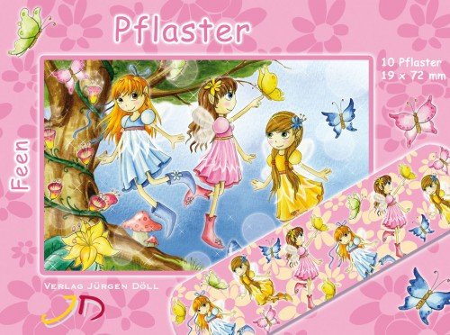 10 Pflaster Kinderpflaster Elfen / Feen im Pflasterbriefchen