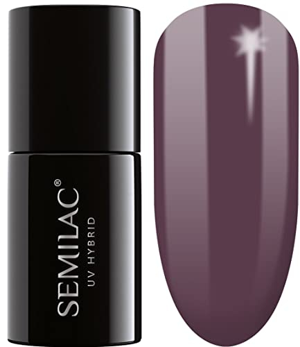 Semilac UV Hybrid Nail Polish, Number 075, 7 ml, Stylish Brown