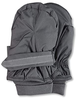 Sterntaler Fäustling mit Daumen, wasserabweisend, mit elastischem Bündchen und Klettverschluss, gefüttert - unisex Accessoires für Babys & Kleinkinder - dunkelgrau, Gr. 3