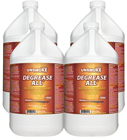 Unsmoke Degrease-All High-Performance Degreaser and Multisurface Cleaner, Cleaning Solution for Grease Removal, 1-Gal Bottle (Pack of 4)