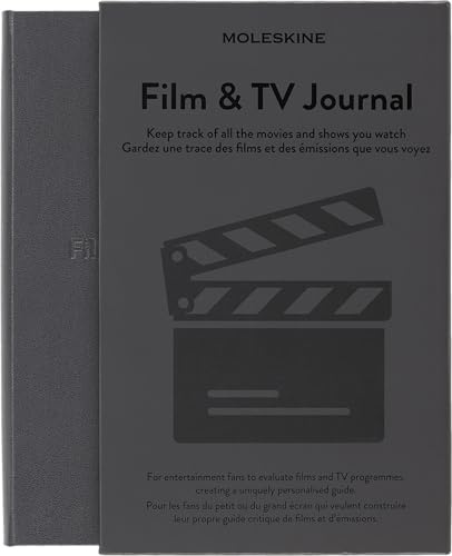 Moleskine Film & TV Journal, Notebook for Cinema, Film and TV Series Enthusiasts, Film Review Notebook With Introduction to the History of Cinema, Hard Cover, Grey Colour, 400 Pages