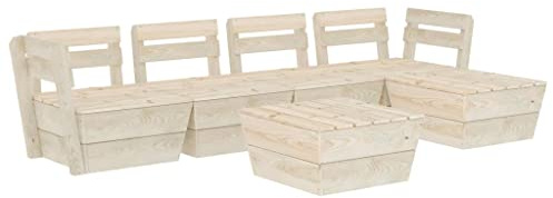 vidaXL Set Divani da Giardino su Pallet 6 pz in Legno Abete Impregnato