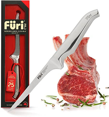 FURI Pro Ausbeinmesser, aus rostfreiem japanischem Edelstahl, Filetiermesser zur präzisen Verarbeitung von Geflügel & Fleisch, einfaches Lösen von Knochen & Co., Klingenlänge: 13 cm