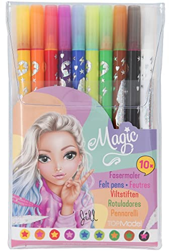 Depesche 11398 TOPModel - Magic Doppelfasermaler-Set mit Magic-Stift und 9 Filzstifte mit jeweils zwei Spitzen, Stifte Set zum Schreiben, Ausmalen und Verzieren