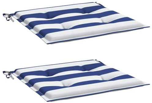 vidaXL Lot de 2 Coussins de Chaise de Jardin, Galettes de Siège Antidérapantes, Décoration Terrasse Patio Extérieur, 50x50x4 cm Tissu
