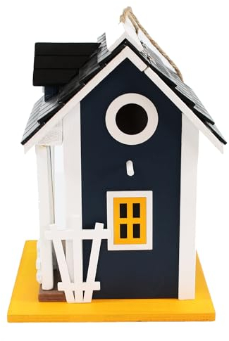 colourliving Vogelnistkasten Villa Kunterbunt | Blau, Holz, für Meisen & Wildvögel, 25x18,5x18,5cm, Ø3cm Einflug, zum Aufhängen | Fördert Geschütztes Brüten