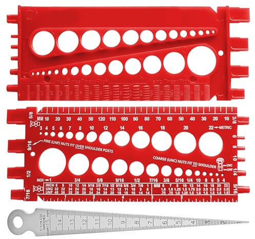 VBRHFRIF 1 Piece Screw Nut Measuring Gauge And Gap Ruler, Bolt Thread Checker, M6 Hex Bolt Size Gauge, Measuring Tool For Workshops, Factories, Construction Sites
