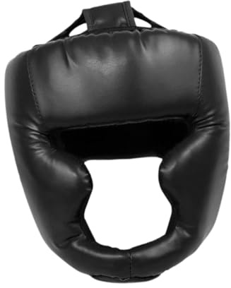 Baoblaze Caschetto da Boxe Caschetto, Protezione per Le guance, equipaggiamento Protettivo, Protezione per la Testa Sportiva Protezione per la Testa per Lotta, Nero Adulto