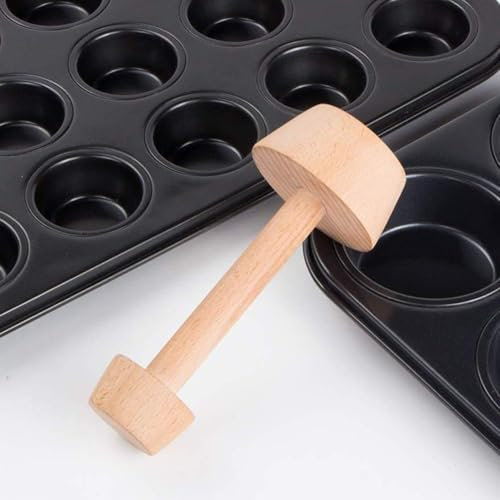 Ymhapp 1 pressino in legno per crostate e pasticceria a doppio lato, stampo in legno per uova, per torte fai da te, utensili da cucina, feste, torte, torte e quiche (è lungo 14,8 cm)