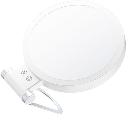 Obotsnoi Espejo de maquillaje de doble cara con aumento y luz LED, adecuado para aplicación de maquillaje, control táctil, tocador